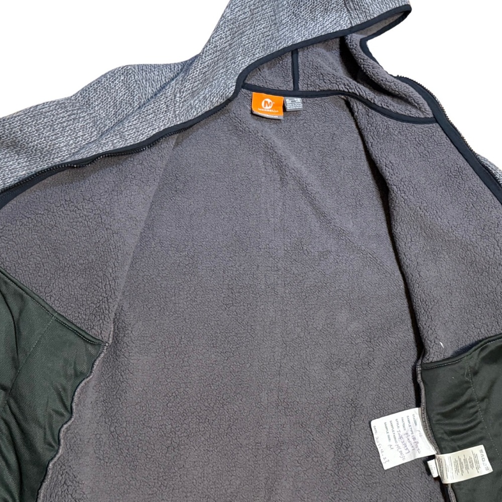 Merrell Womens Zip Up Hoodie Jacket Gray Fleece‎ Hooded Outdoor Size M - Picture 5 of 12